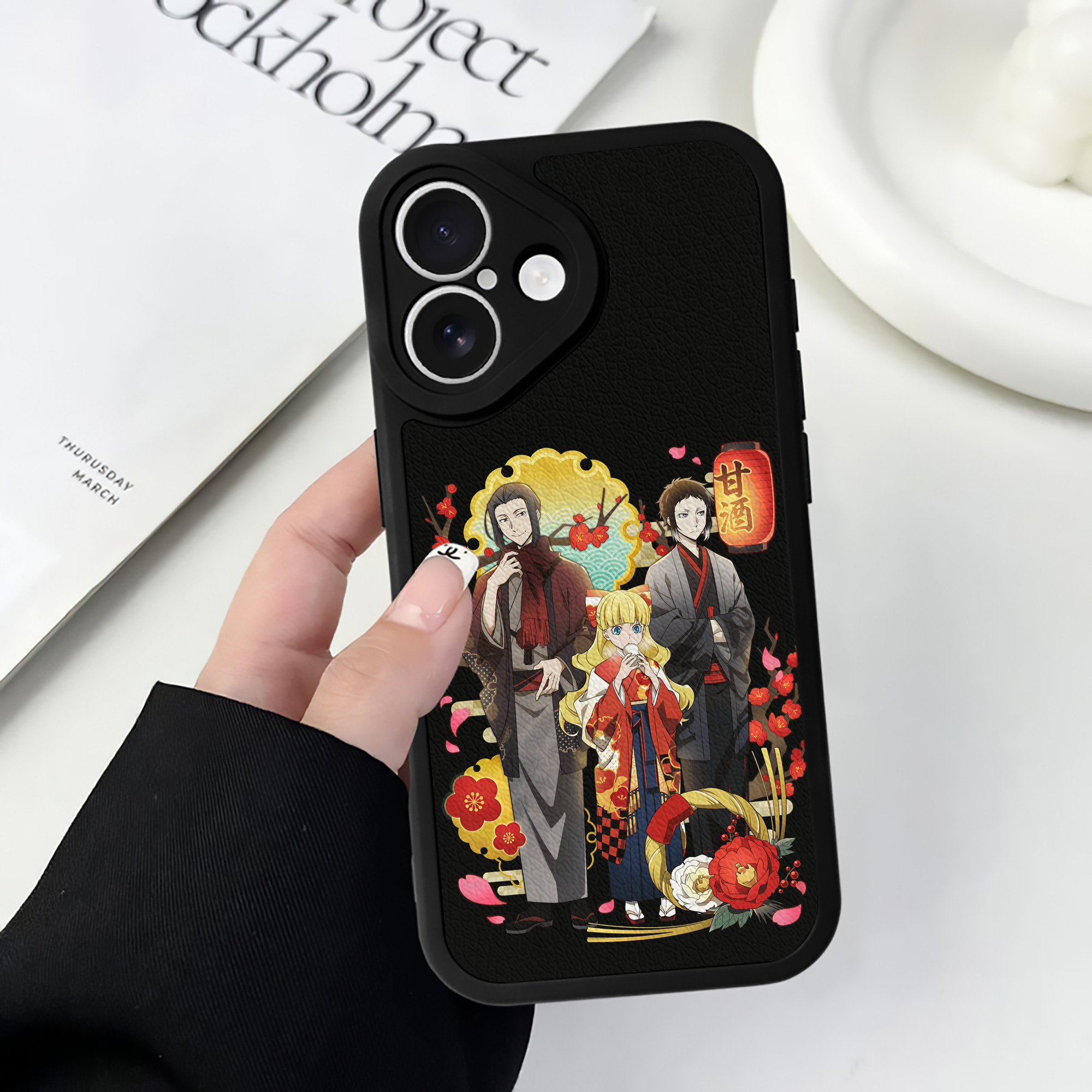 （画像用） 文豪ストレイドッグス Bungo Stray Dogs 【iPhone 16シリーズ対応】シリコンスマホケース（レザー調） 材質：シリコン